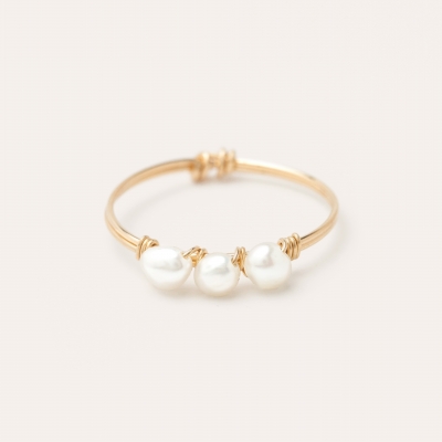Bague Tissage Invisible Perle de culture