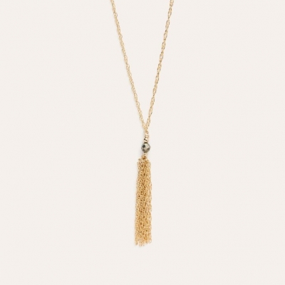 Collier Pompon Long Gold Filled Or