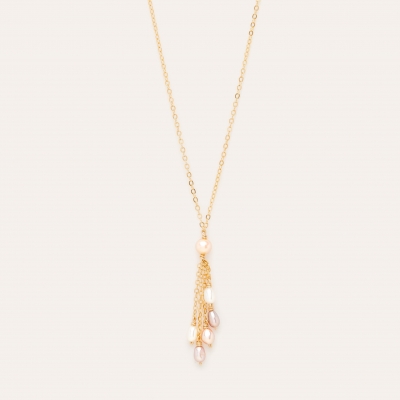 Sautoir Pompon Camaïeu de Perles Gold Filled Or