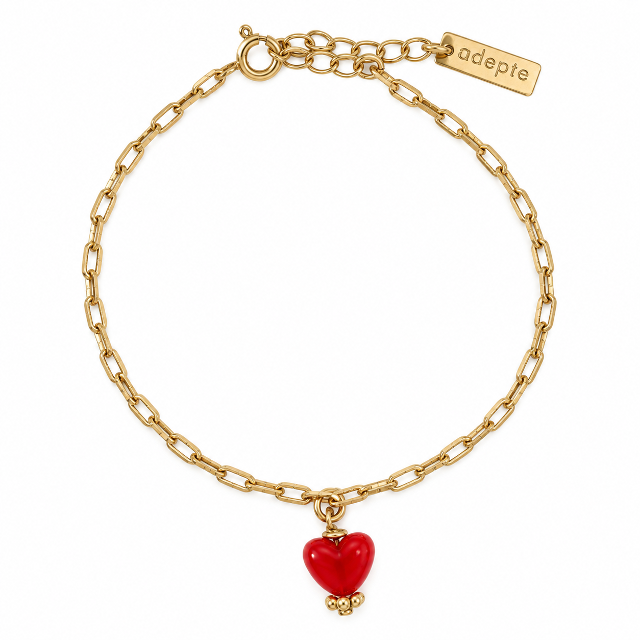 Bracelet petit dolus et pendentif cœur cerise